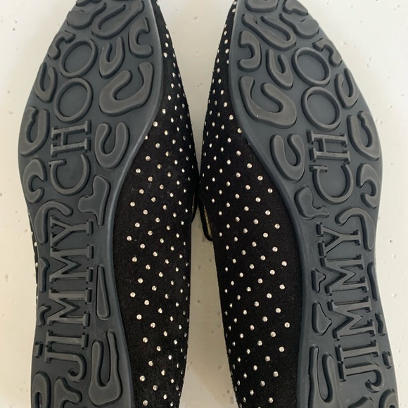 Jimmy Choo Suede Studded Accent Flats - Picture 7 of 11
